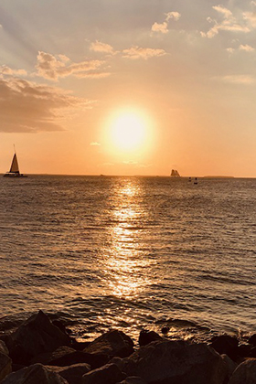 sunset sailboats Biscayne Bay